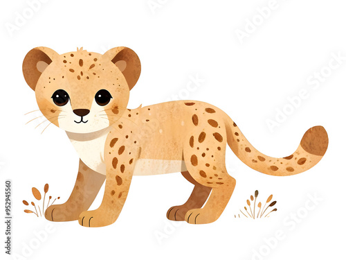 Cheetah Animal Nursery Cartoon Illustration Art