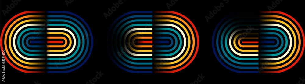 curve rainbow colorful bright concept geometric lines on dark background curve rainbow colorful bright concept geometric lines on dark background