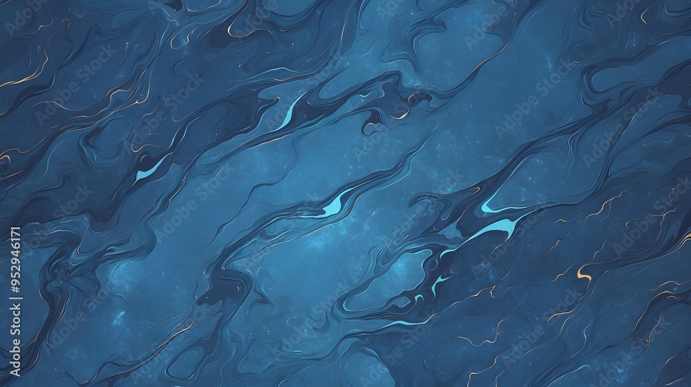 Abstract Blue and Gold Swirls. Abstract Blue and Gold Swirls.