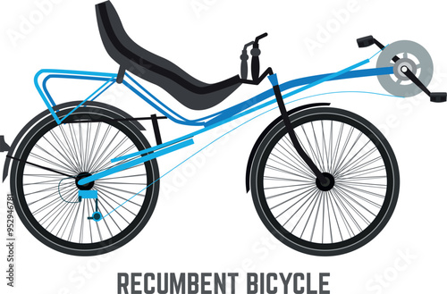 Recumbent bicycle icon. Riding transport side view