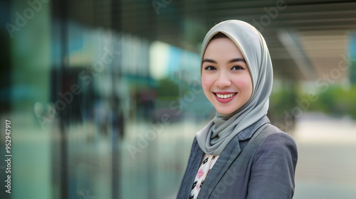 smiling young Malaysian cute business woman,dressd suits photo