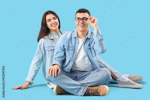 Young couple in eyeglasses ...