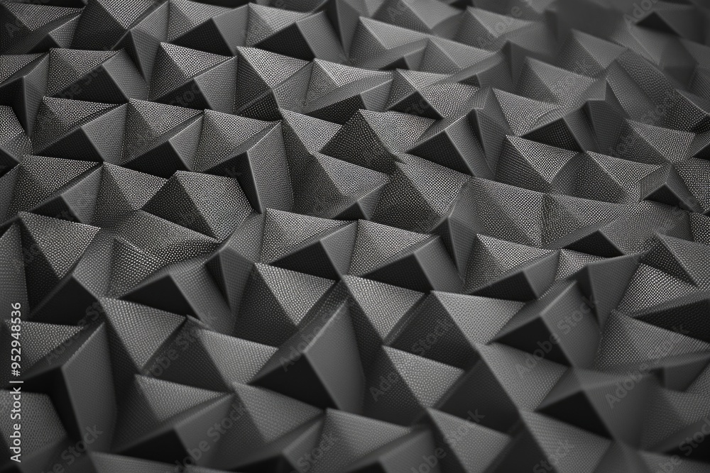 Fototapeta premium Black Folded Triangle Relief