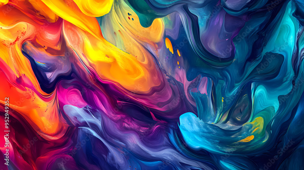 Vibrant flowing colors abstract digital art background. Vibrant. Illustration Vibrant flowing colors abstract digital art background. Vibrant. Illustration