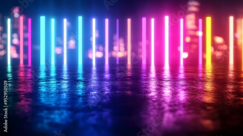 Wallpaper Mural Glowing Neon Abstract Sign Symbolizing Modern Urban Nightlife and Futuristic Cityscape Torontodigital.ca