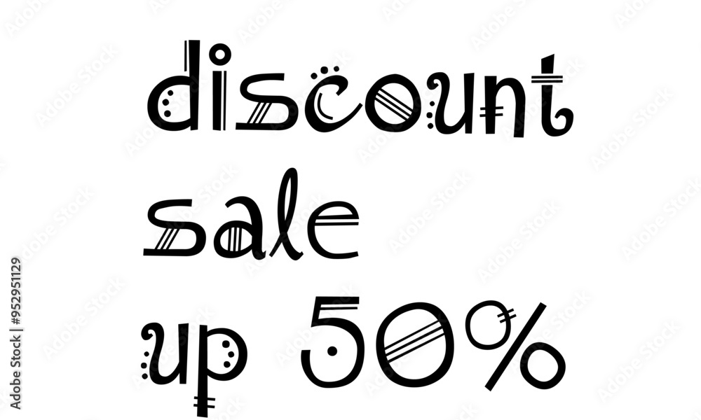 Out line font,50 percent Off background