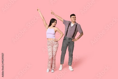 Happy young couple dancing ...