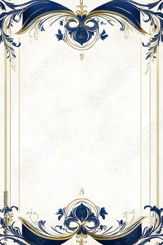 Elegant Blue Floral Invitation Design with White Background