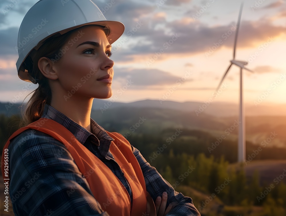 Skilled Wind Turbine Engineer Maintaining Countryside Renewable Energy Infrastructure Skilled Wind Turbine Engineer Maintaining Countryside Renewable Energy Infrastructure