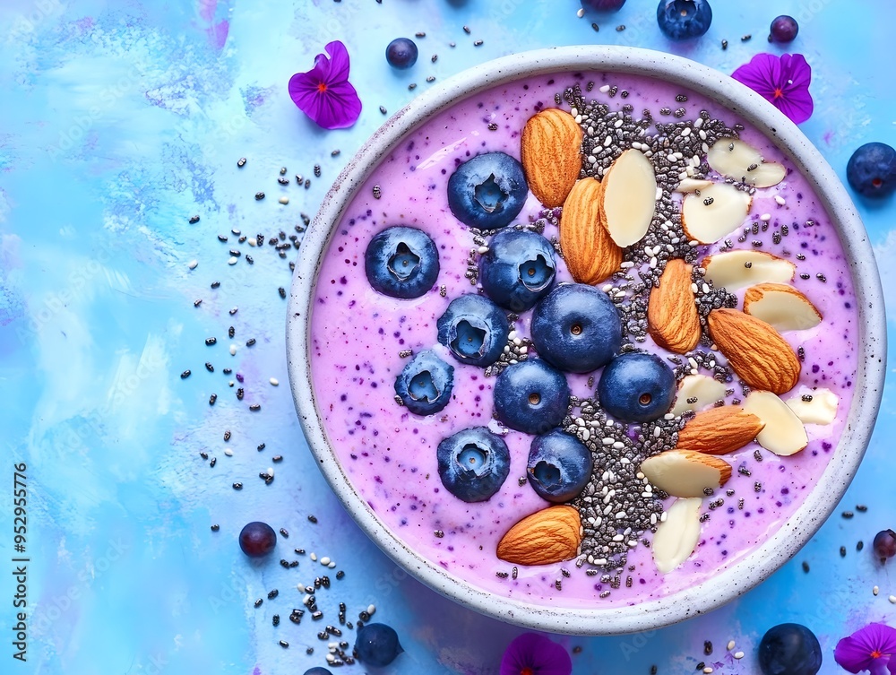 Vibrant and Refreshing Smoothie Bowl with Brain Boosting Superfoods Vibrant and Refreshing Smoothie Bowl with Brain Boosting Superfoods