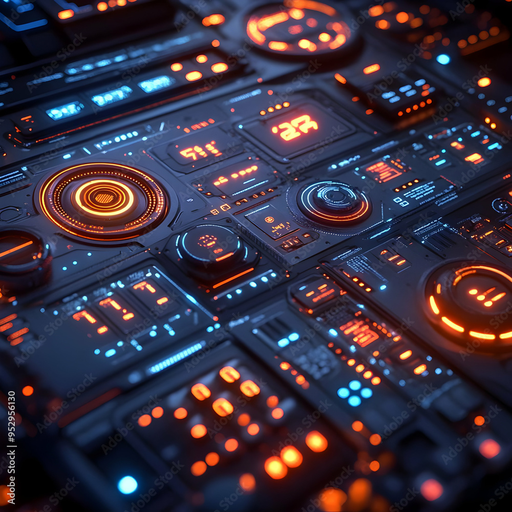 Futuristic Technology Interface 3D Illustration Futuristic Technology Interface 3D Illustration