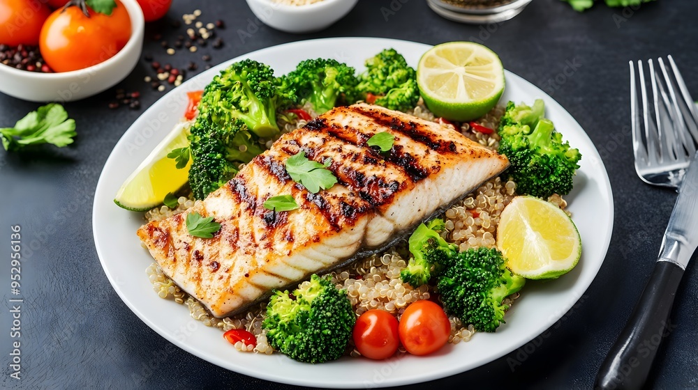 Grilled Mackerel with Quinoa and Steamed Broccoli Omega 3 Rich Healthy Brain Boosting Meal Grilled Mackerel with Quinoa and Steamed Broccoli Omega 3 Rich Healthy Brain Boosting Meal
