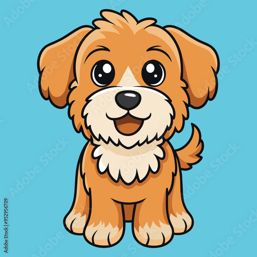 cute dog cartoon vector illustration. pet animal