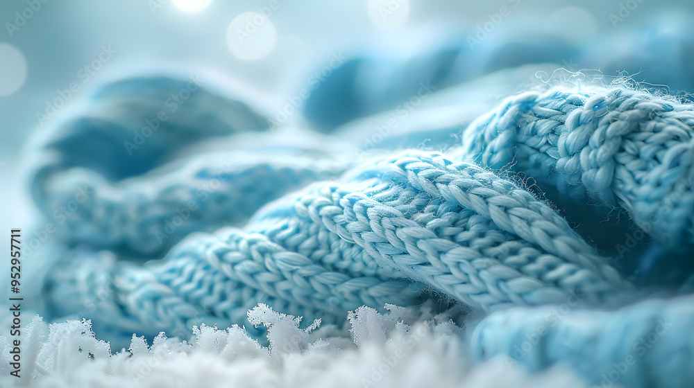 Bright blue knitted sweater with soft yarn texture Bright blue knitted sweater with soft yarn texture