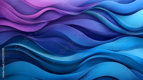 Captivating Abstract Waves of Fluid Gradient Blue and Purple Hues