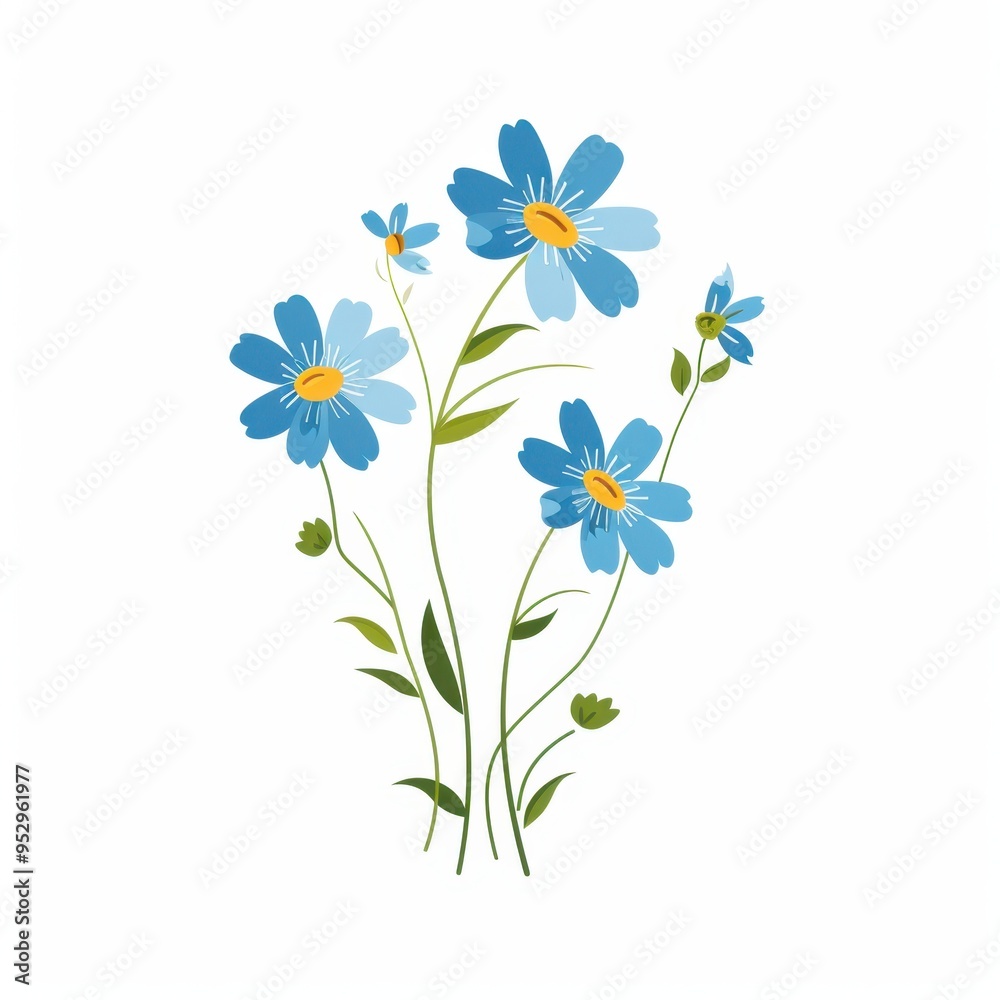 Fototapeta premium Hand drawn flower white background