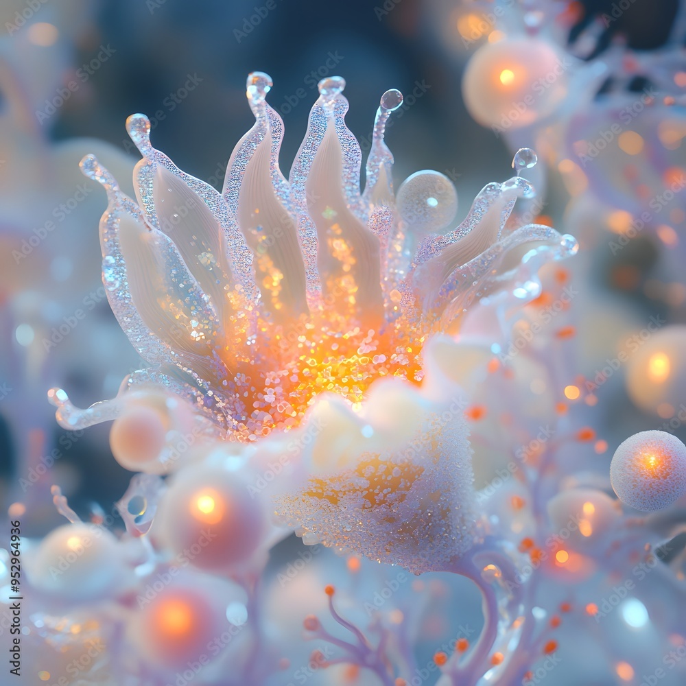 Abstract Shiny Flower with Glowing Lights Abstract Shiny Flower with Glowing Lights