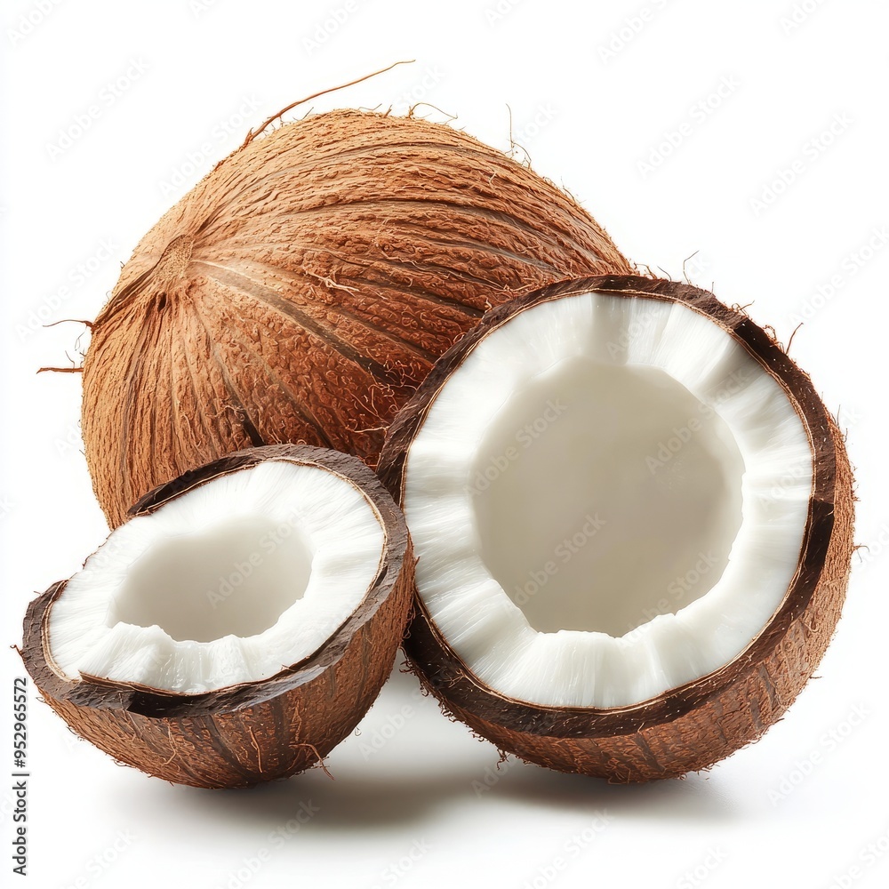close up of coconut isolated on white background close up of coconut isolated on white background