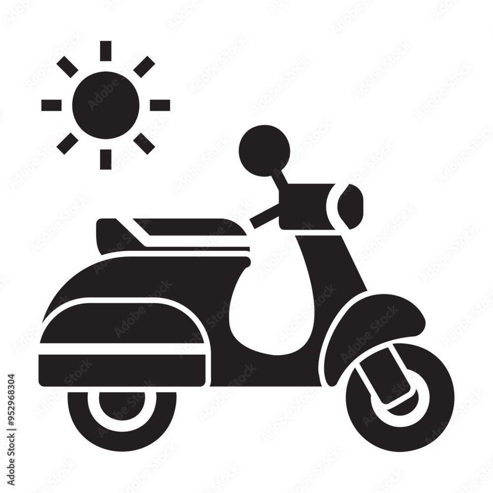 scooter in bali Solid icon scooter in bali Solid icon