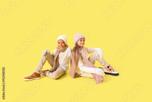 Cute little happy children ...