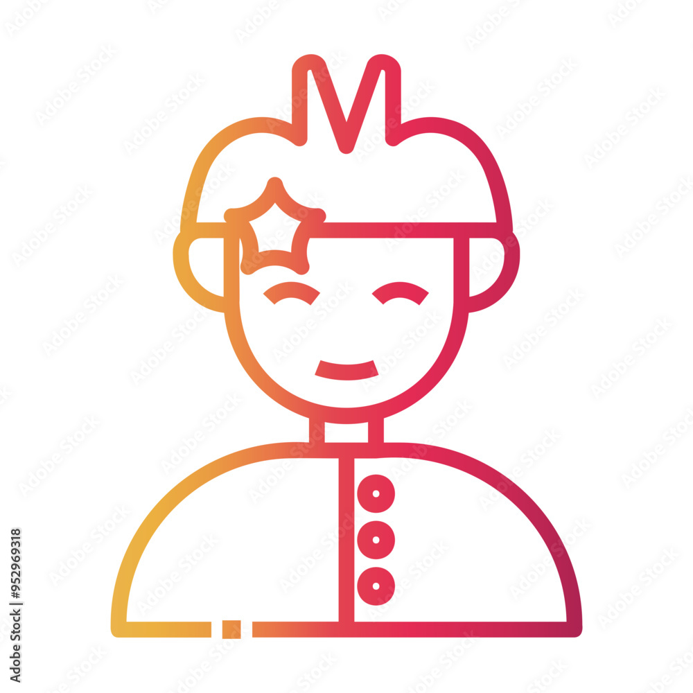 balinese man Line Gradient Icon