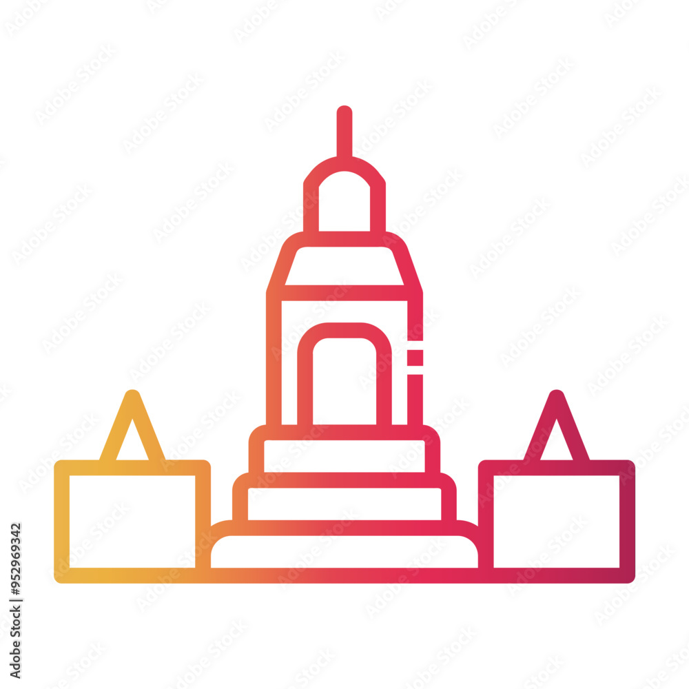 balinese temple Line Gradient Icon balinese temple Line Gradient Icon