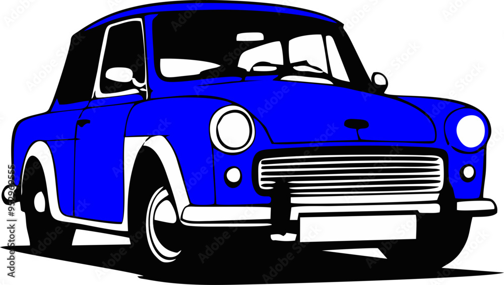 Blue car isolated on white Blue car isolated on white