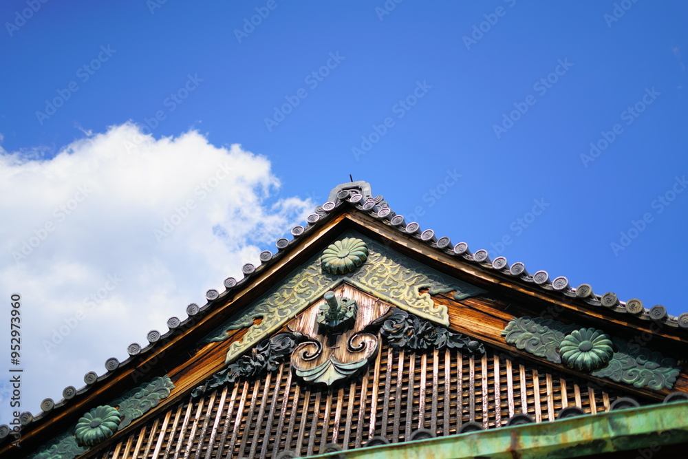 世界遺産二条城,二の丸御殿の屋根空 世界遺産二条城,二の丸御殿の屋根空