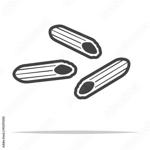 Penne pasta outline icon transparent vector isolated