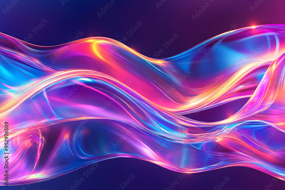 texture of liquid blue-orange gradient glass on a dark background. holographic colors. abstract wavy 3d background texture of liquid blue-orange gradient glass on a dark background. holographic colors. abstract wavy 3d background