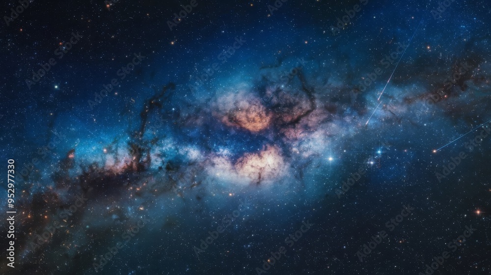 Universe filled with stars, space dust, and the Milky Way galaxy under a starry night sky Universe filled with stars, space dust, and the Milky Way galaxy under a starry night sky