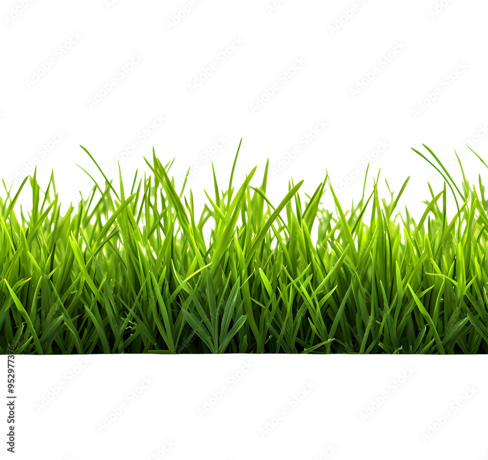 Fototapeta premium Green grass frame isolated on transparent background