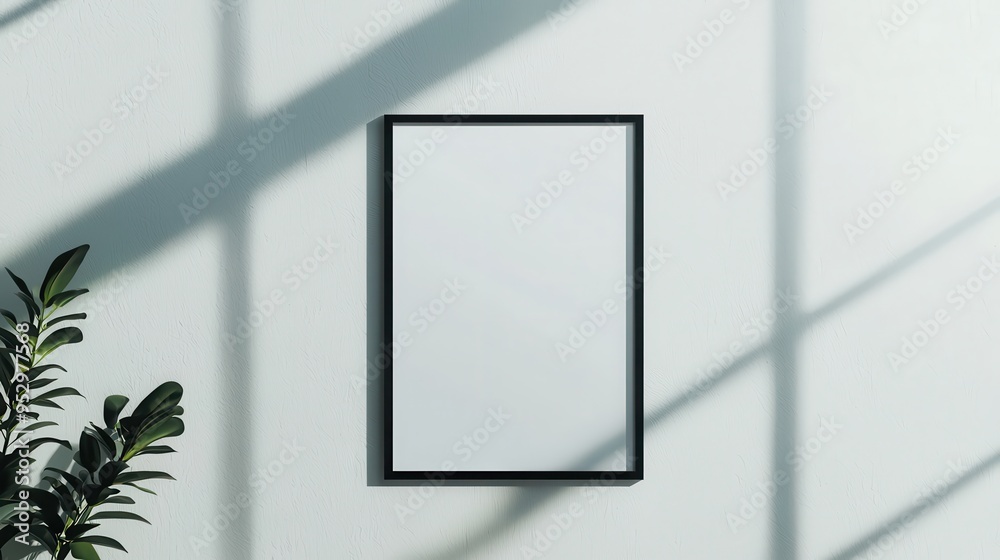 Blank Frame Mockup with Light and Shadow on Wall Blank Frame Mockup with Light and Shadow on Wall