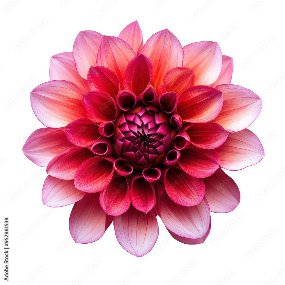 Fototapeta premium Dahlia Flower object isolated on transparent png. 