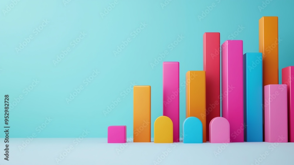 Digital marketing analysis, social graphs and analytics icons, 3D illustration Digital marketing analysis, social graphs and analytics icons, 3D illustration