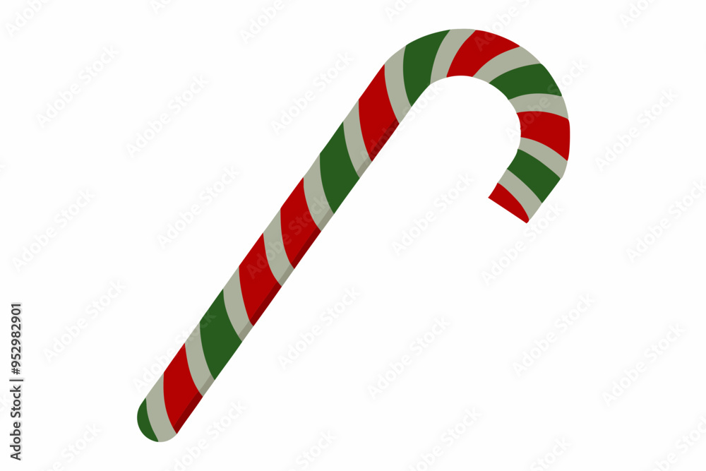Fototapeta premium Christmas Day candy cane vector art illustration