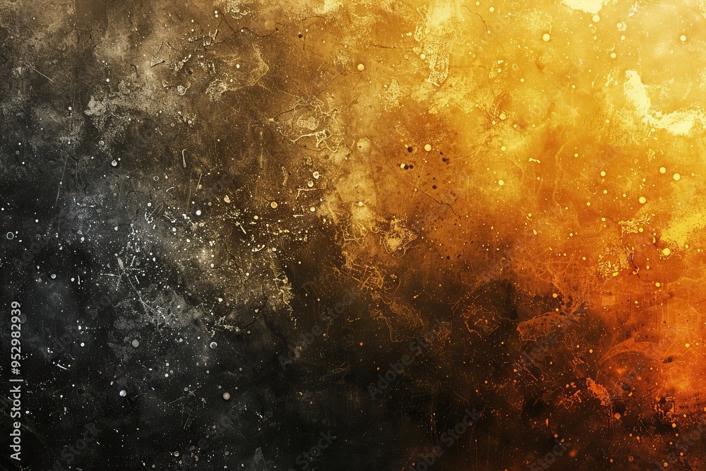 Obraz premium Abstract Gold and Black Texture with Scattered Spots