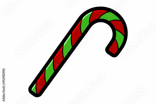 Christmas Day candy cane vector art illustration