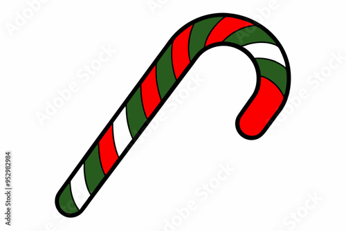 Christmas Day candy cane vector art illustration