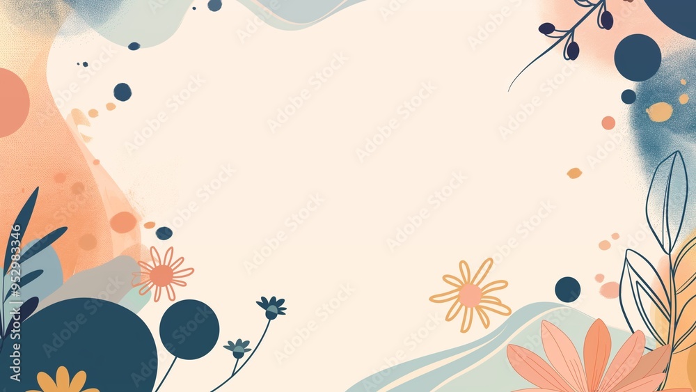 Colourful abstract painting background with floral pattern Colourful abstract painting background with floral pattern