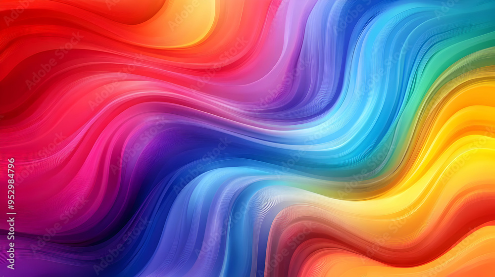Abstract Rainbow Wavy Lines: A Colorful Celebration of Equality Abstract Rainbow Wavy Lines: A Colorful Celebration of Equality