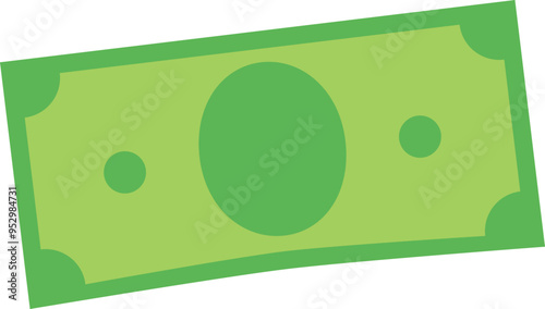Dollar banknote icon. Money symbol. Green cash