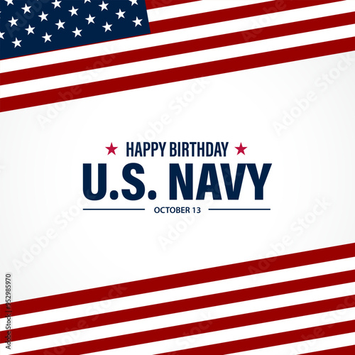 Happy  Birthday US Navy October 13 background Vector Illustration 