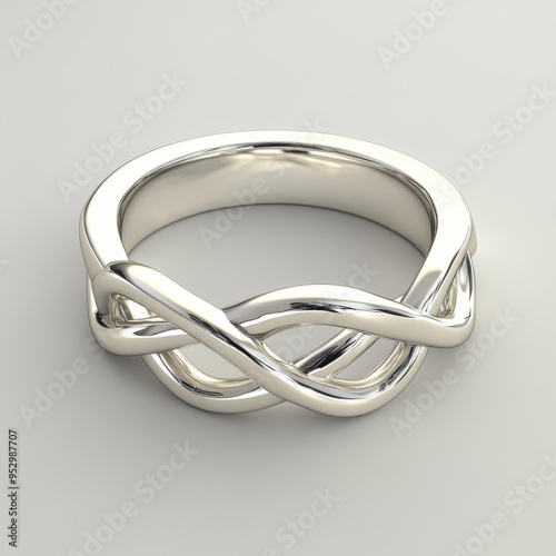 Intertwined Love: Elegant Knot Wedding Band 