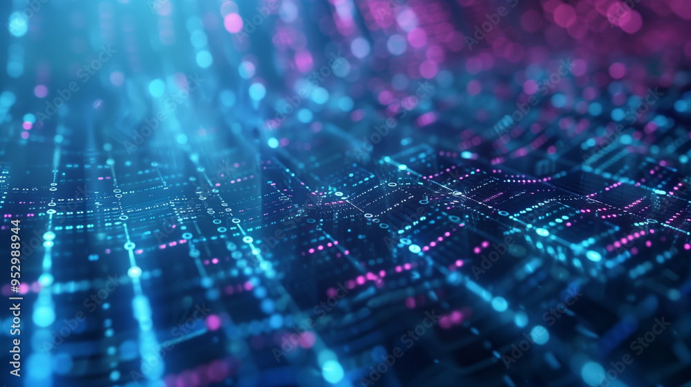 Abstract Digital Background for Technological Processes, Neural Networks, AI, and Science
