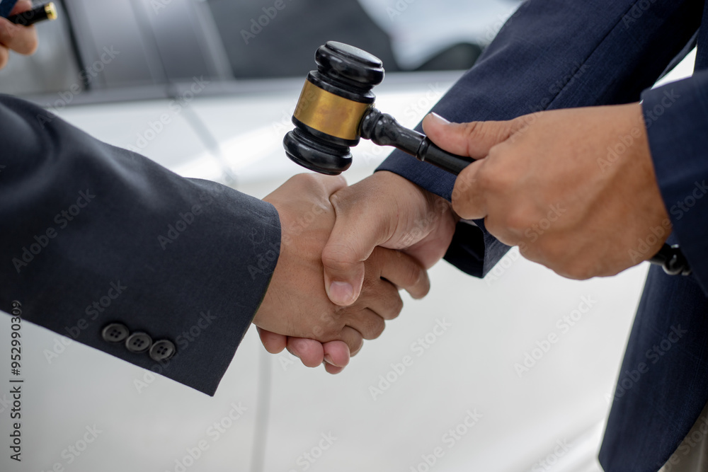 Naklejka premium Car insurance agents provide expert advice, handle claims, ensure comprehensive coverage, and provide personalized services to protect against vehicle-related risks.