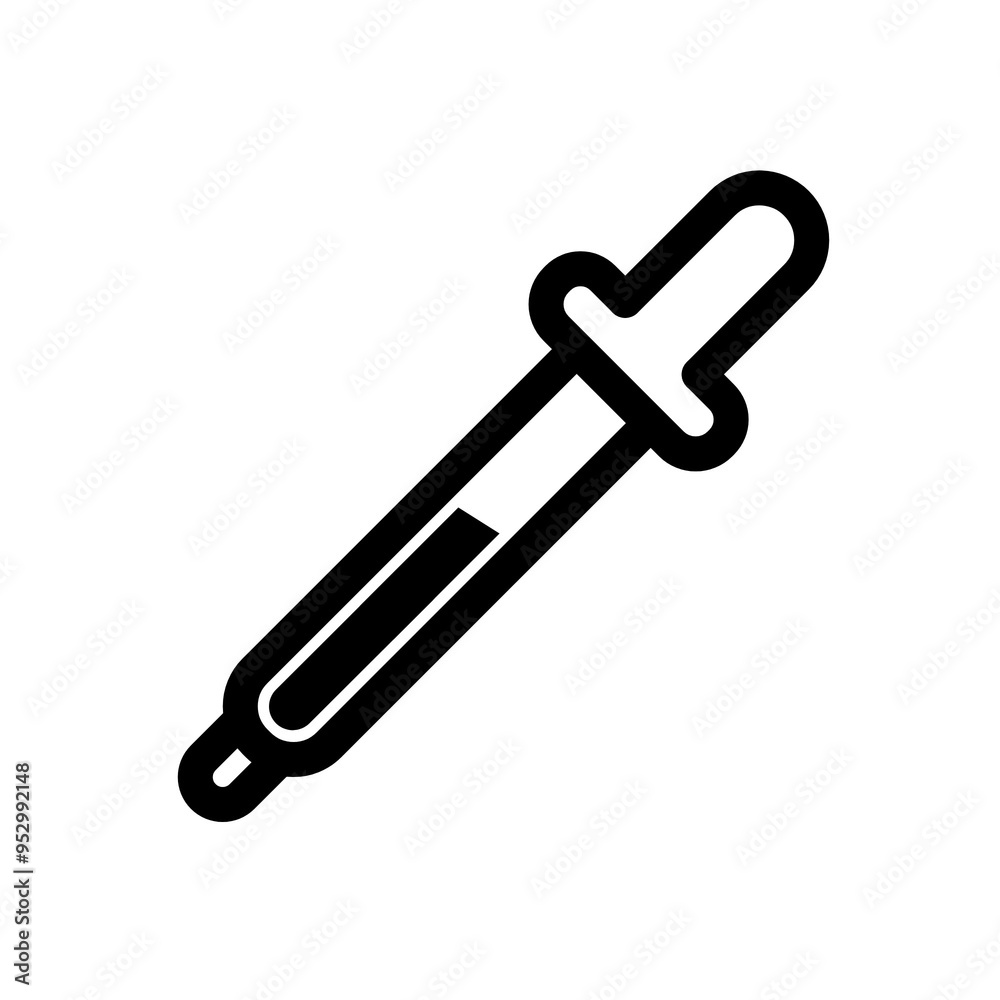 Eye dropper icon in black, outline style and transparent background Eye dropper icon in black, outline style and transparent background
