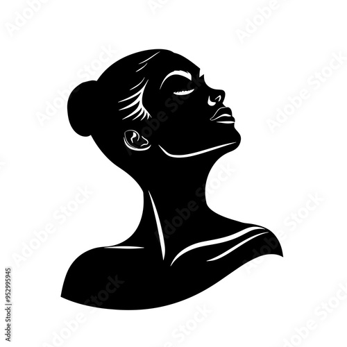 vector silhouette of a aesthetician