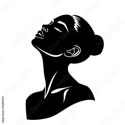 vector silhouette of a aesthetician