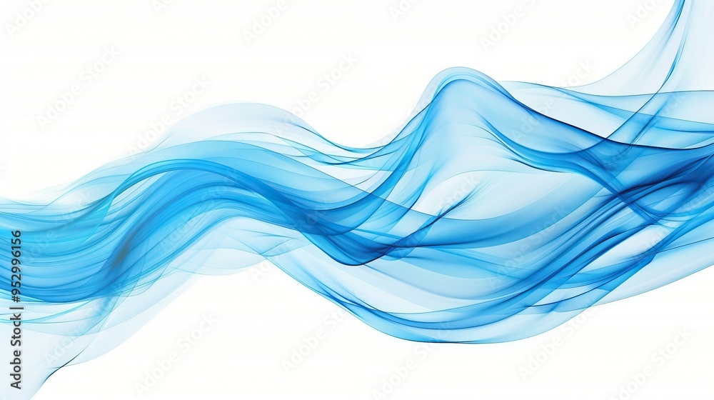 Abstract Blue Wave on White Background Abstract Blue Wave on White Background